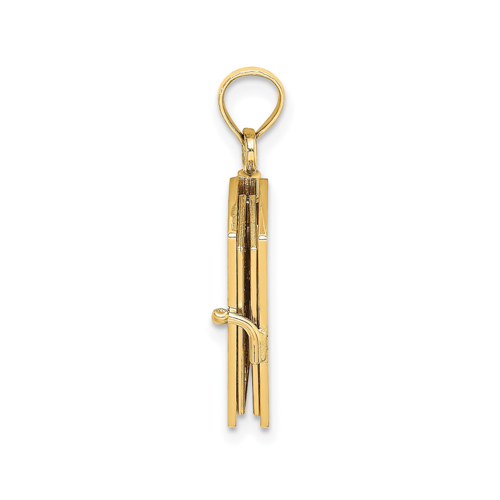 10K Yellow Gold Santa Biblia Bible Christian Cross Pendant 24.7mm
