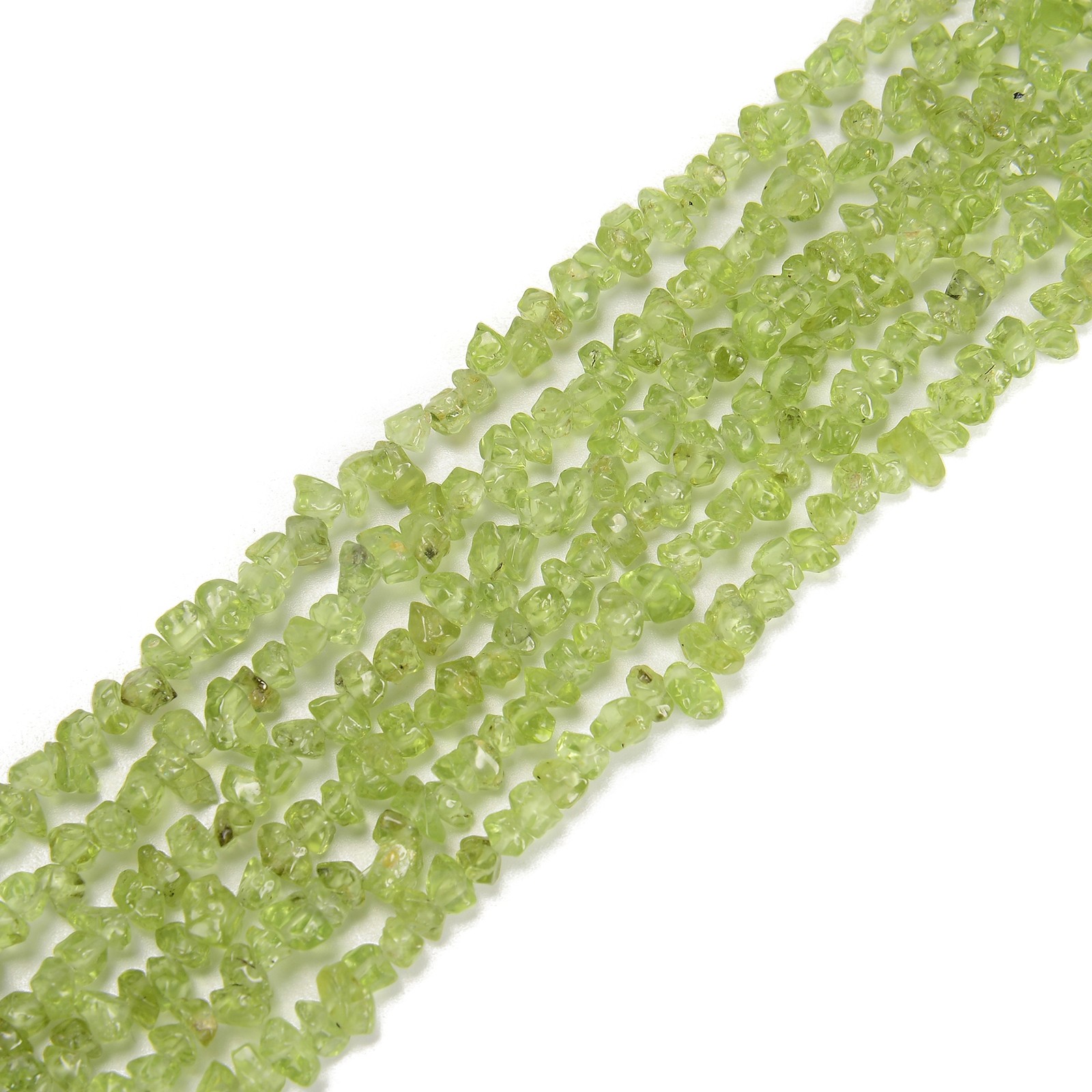 Natural Peridot Irregular Nugget Chips Beads Approx 4-5mm 34″ Strand