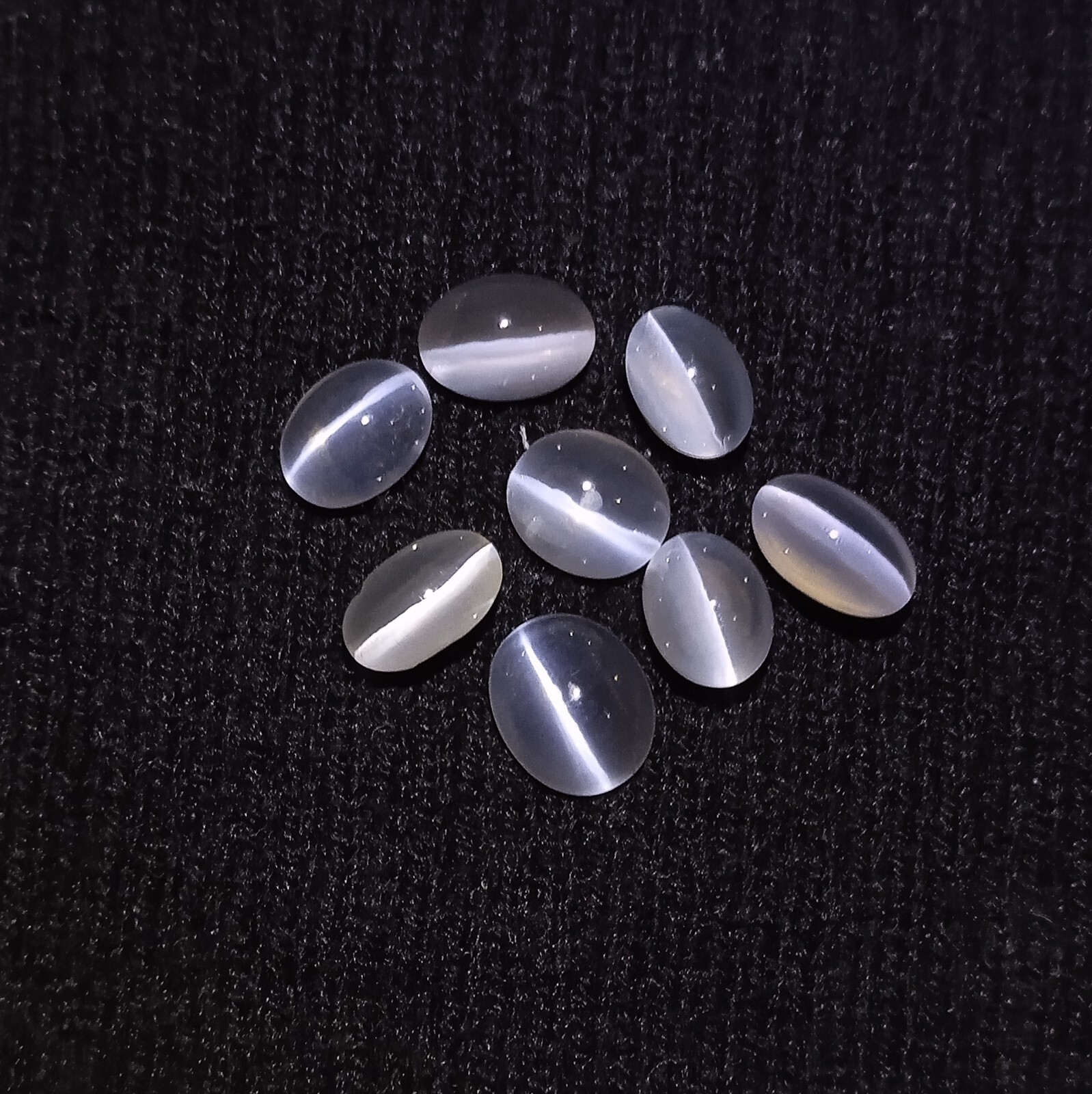 15 Carat 8×5.5-9.2×7.5 MM Natural Sillimanite Cat’s Eye Oval Shape 8 Piece Lot
