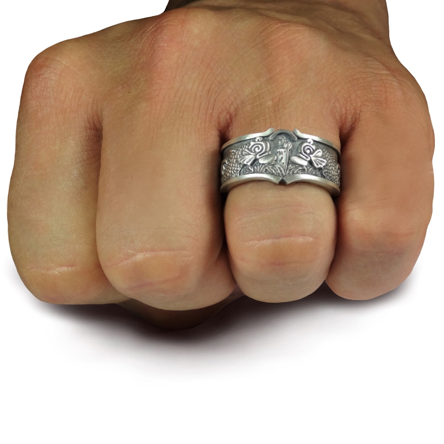 Submarine Warfare Navy Sterling Silver 925 Men’s Band Ring Handcrafted