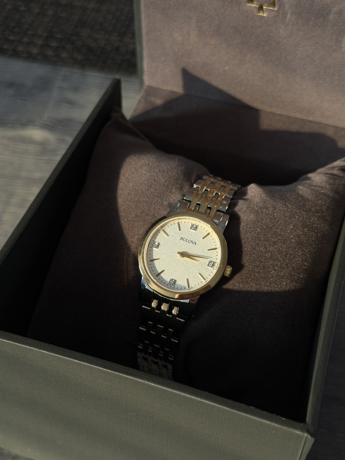 Bulova Ladies Classic Diamond Dial Two-Tone Stainless Steel 3-Hand Quartz
