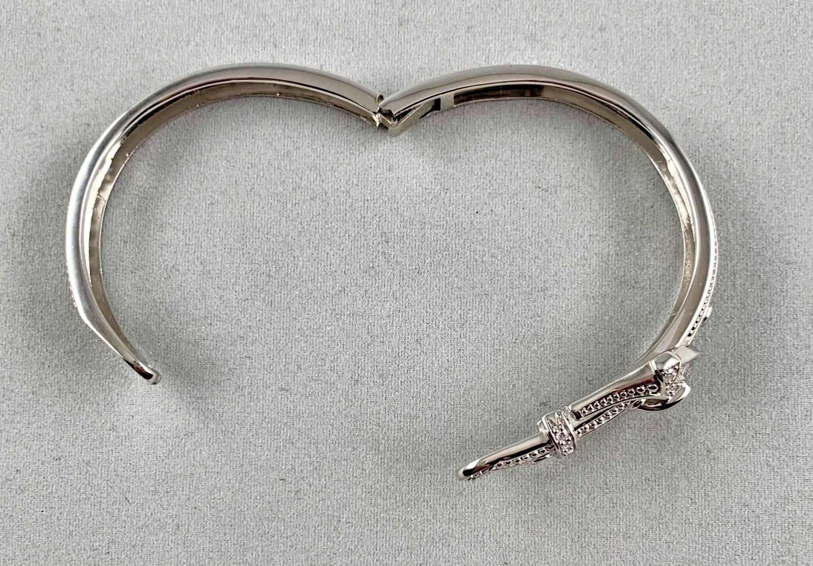 VICTORIA WIECK 925 STERLING SILVER ABSOLUTE BAGUETTE BUCKLE BRACELET 6.5”