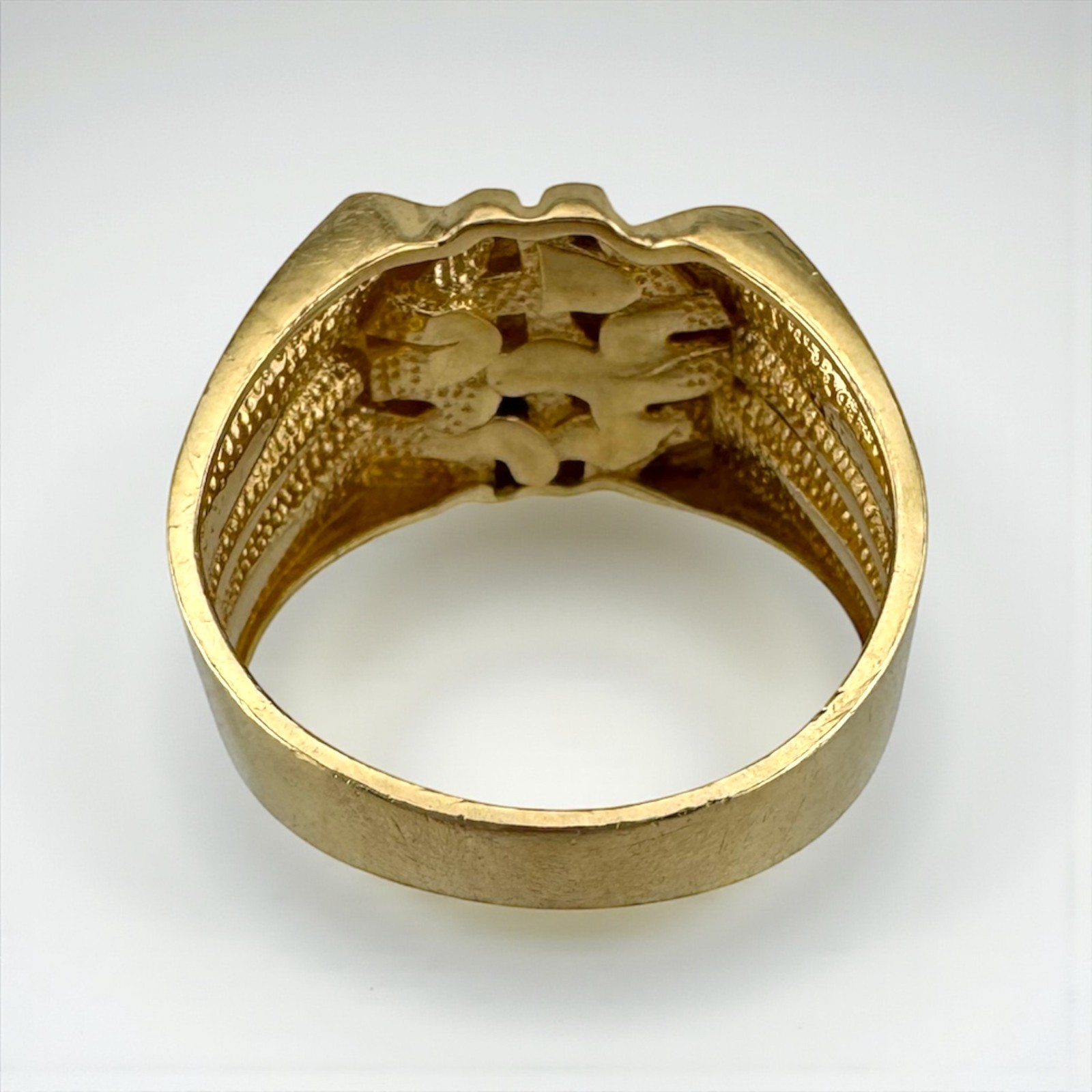 Vintage 14K Yellow Gold Nugget Ring 7.8g Size 9 13.55mm Wide