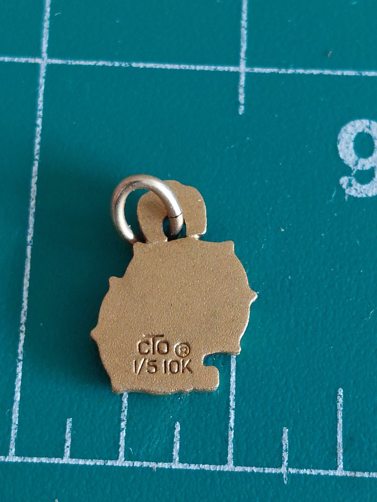 CTO charm Marked 1/5 10k Gold Stylized OD Initials
