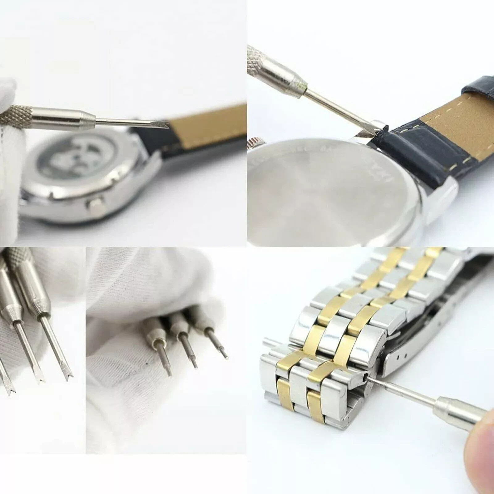 Adjustable Rectangle Watch Back Case Cover Opener Pin Remover Wrench Repair Kit