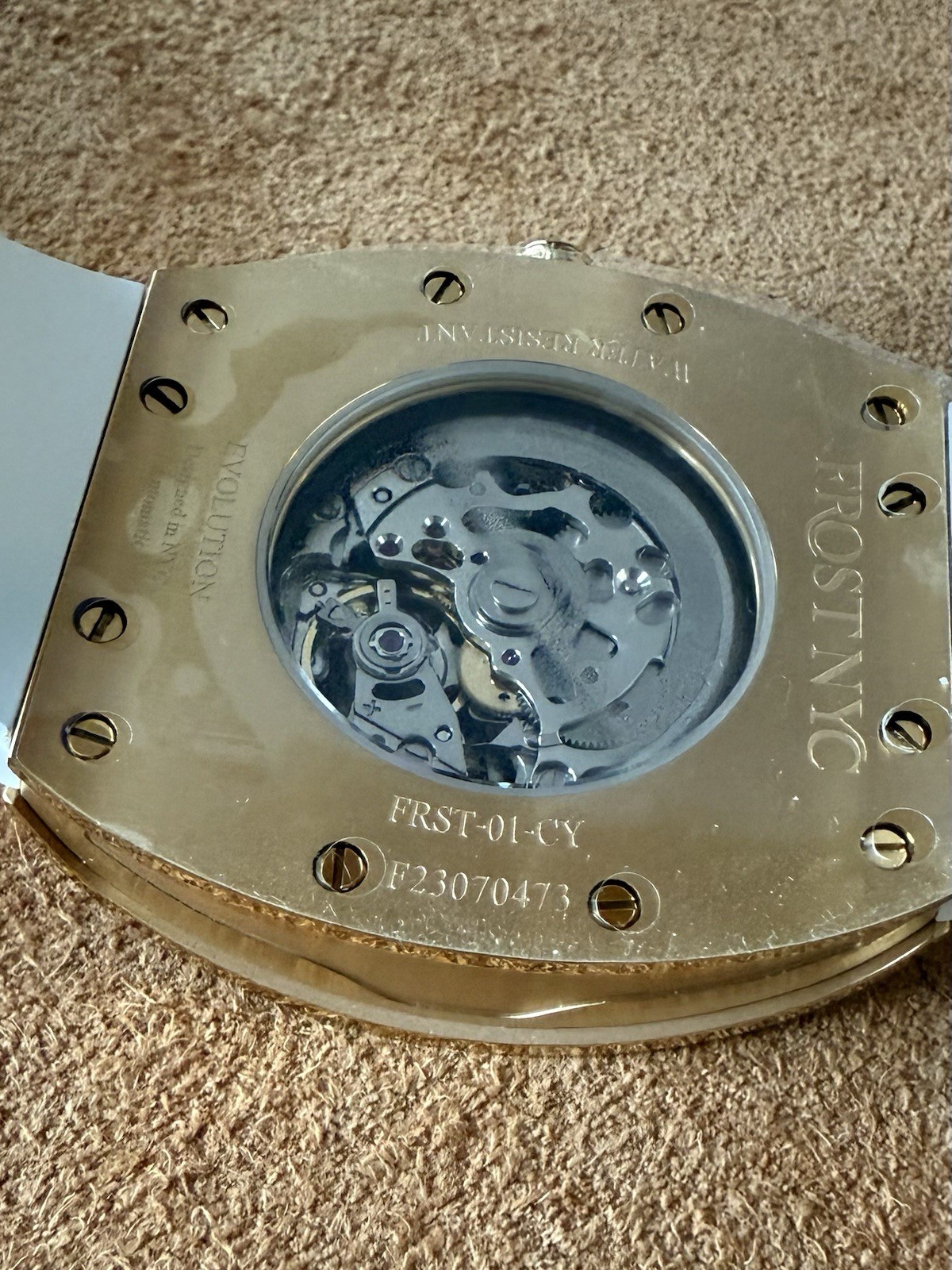 FROST NYC Evolution Auto Skeleton Sport Gold PVD| FRST-01-CY White $1500 Retail