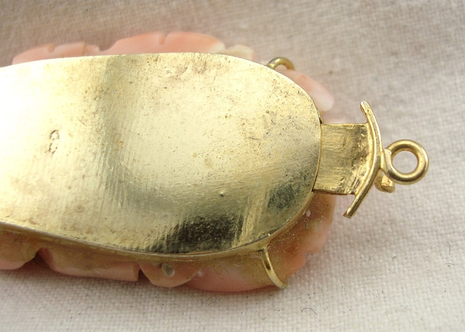 VINTAGE CORAL AND GOLD 925 SILVER NECKLACE CLASP