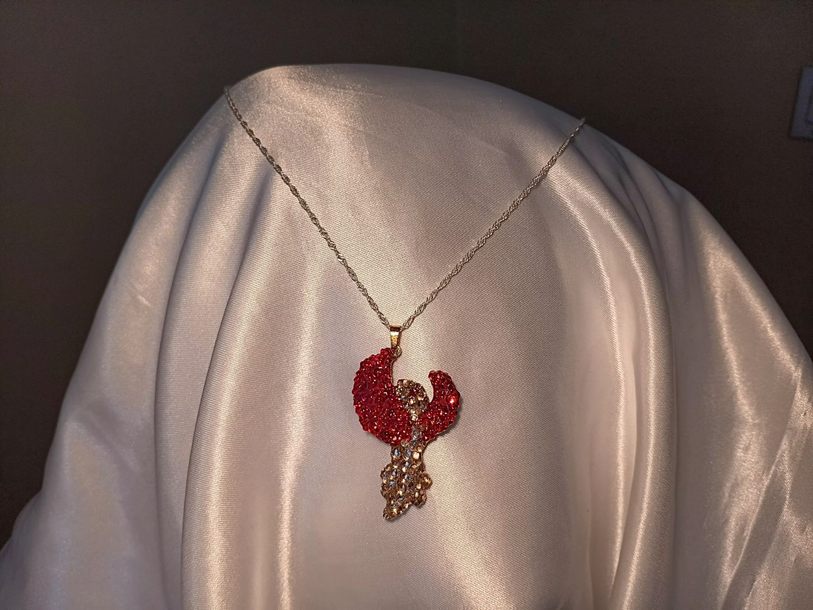 Phoenix Necklace Reversible Pendant Jewelry Crystal Phoenix Gift