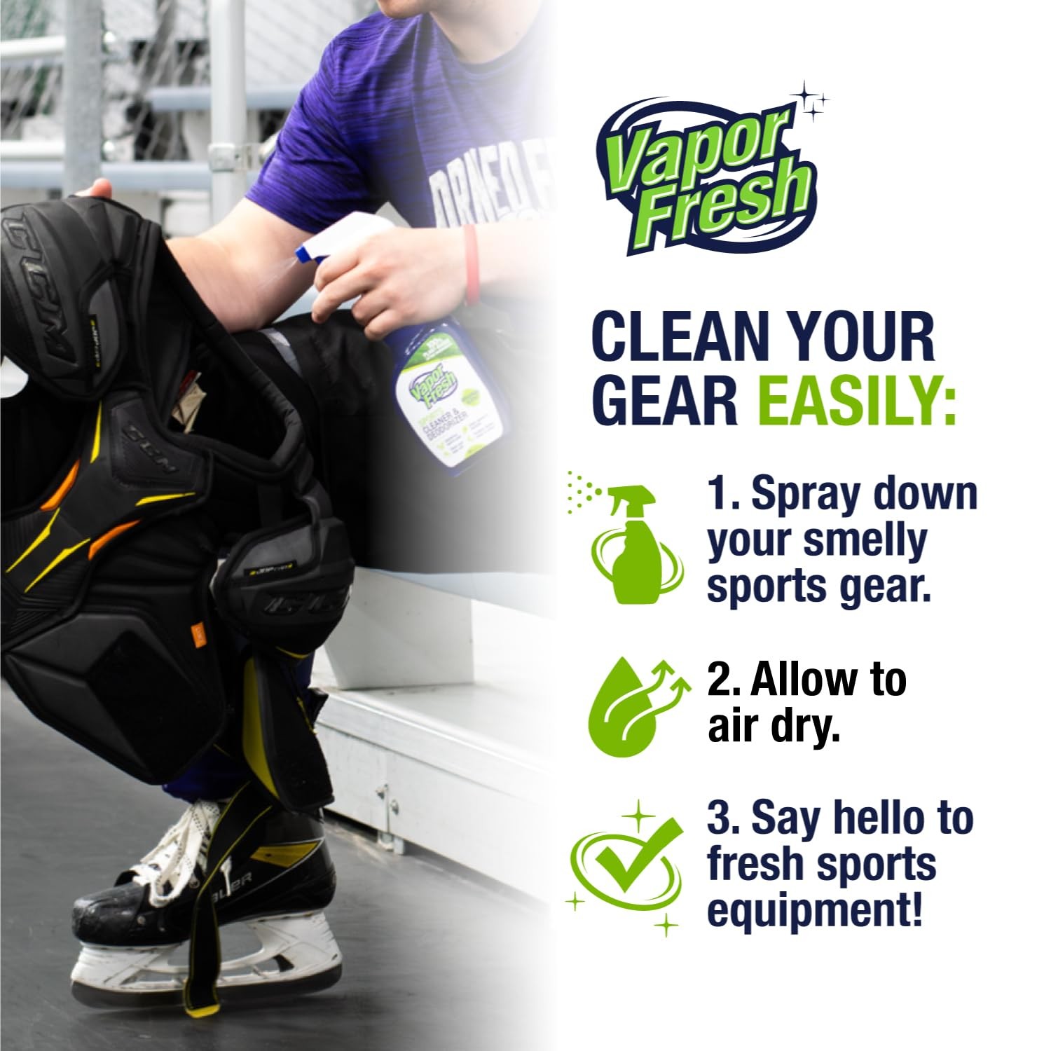 Vapor Fresh Sports Cleaner and Deodorizer – For Boxing 16 Fl Oz (Pack of 1)