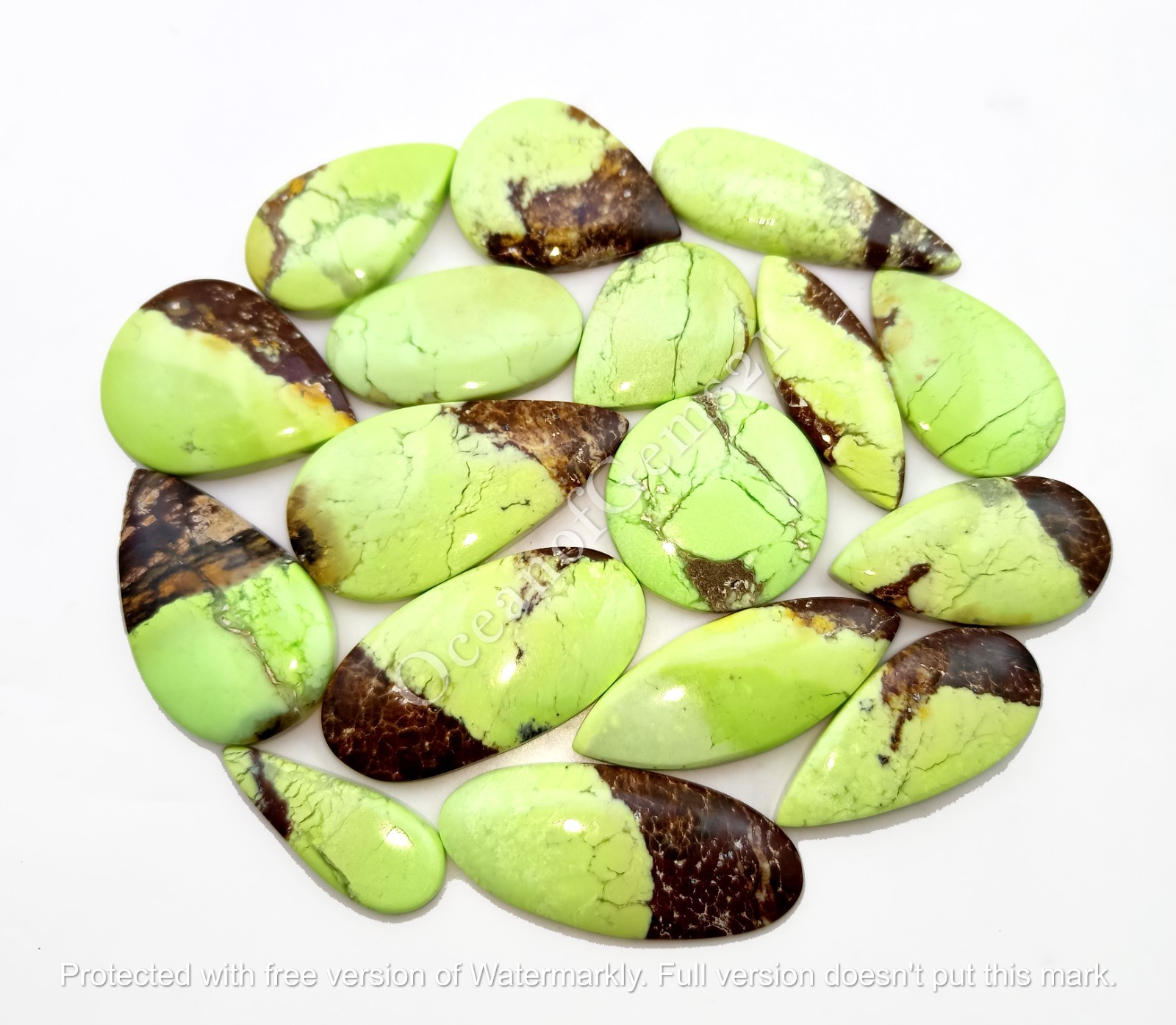 100 CARAT Bio Lemon Chrysoprase Stone Cabochon, 3-4 Piece, Loose Gemstone Lot