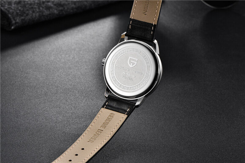 PAGANI DESIGN Men’s Military Watches Business Quartz Wristwatch Leather Strap