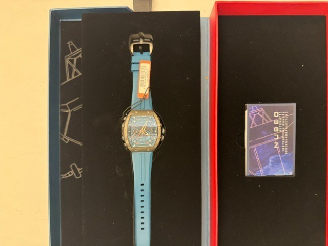 Nubeo NB-6088-03 Mens Watch Magellan Retrograde Chronograph 5ATM City Blue