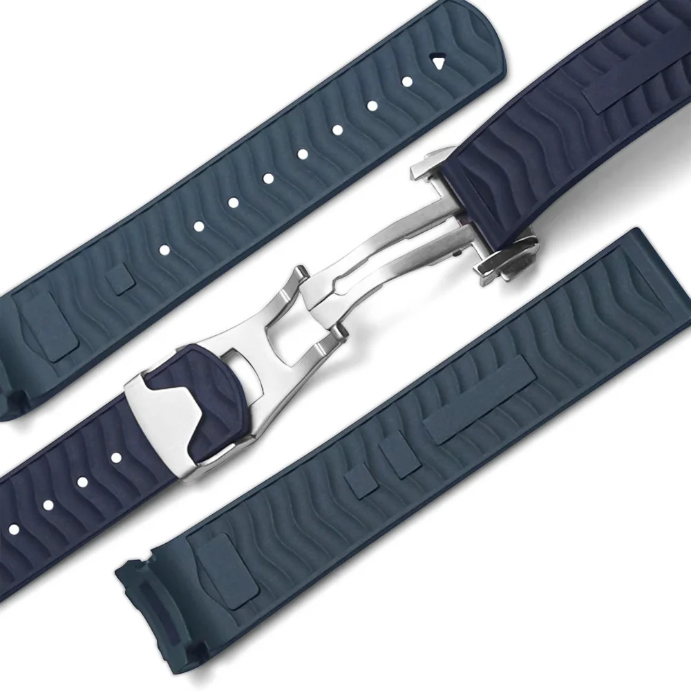 New Original Design for 20Mm Omega Seamaster 300 FKM Rubber Strap Fda-Approved F