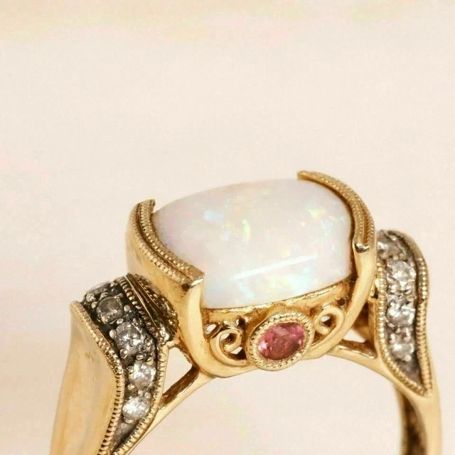 2Ct Oval Cut Natural Fire Opal Solitaire Engagement Ring 14K Yellow Gold Plated
