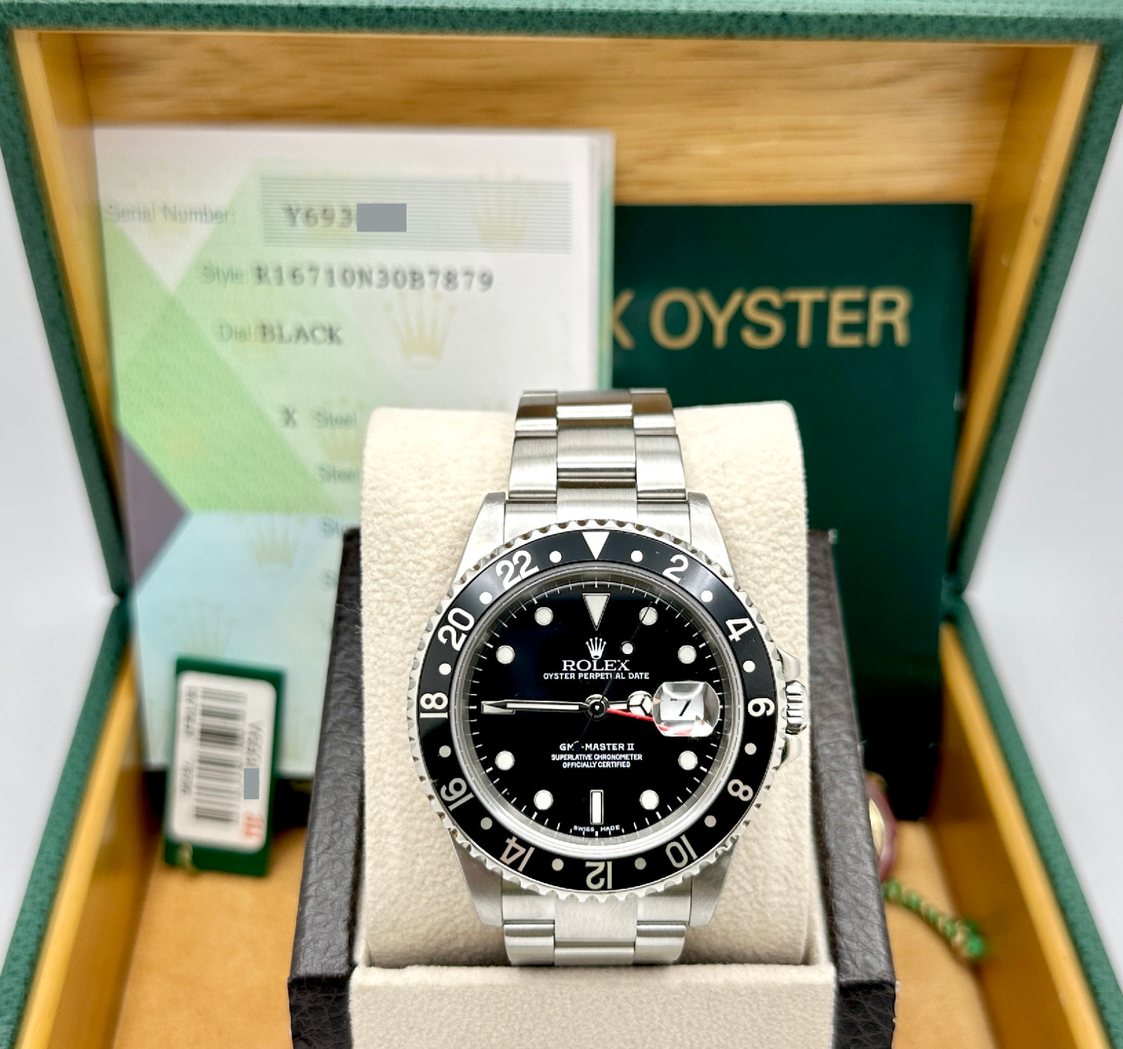 2004 Rolex GMT-Master II 16710 40mm Black Stainless Steel Box Paper