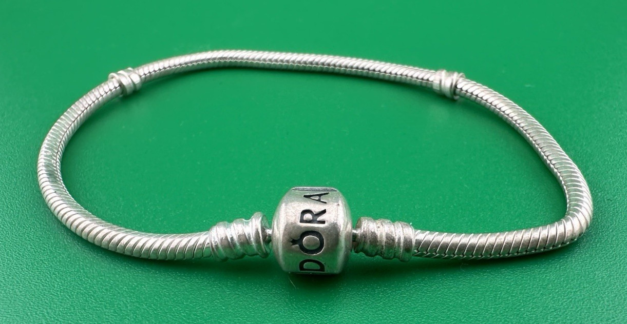 Pandora 590702HV 7.5″ Barrel Clasp Bracelet S925 ALE Sterling Silver Pre-owned