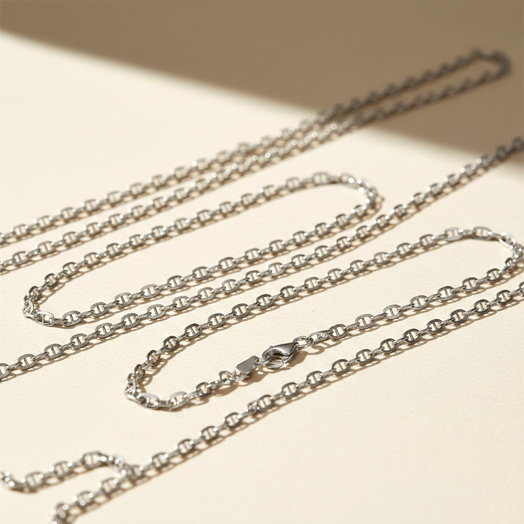 Solid 925 Sterling Silver 2.75mm Anchor Mariner Chain Italian Bracelet 7″ 7.5″