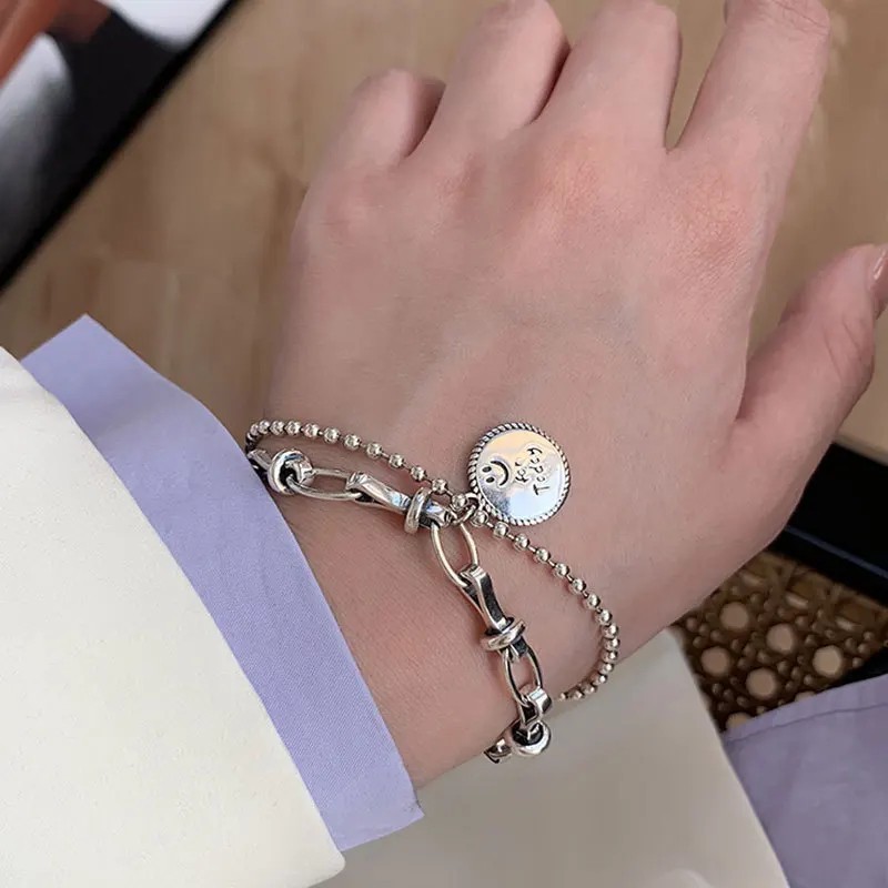 Solid 925 Sterling Silver Bracelet for Women | Vintage Handmade Simple Bangle