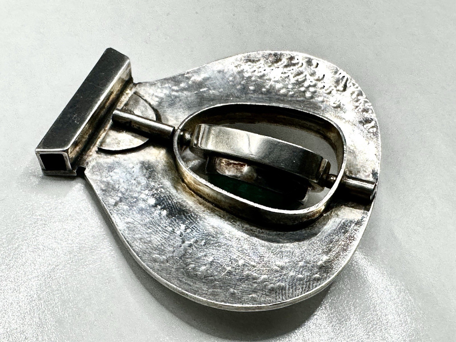 Sterling Silver 925 Reversable Spin Vintage Modernist FLIP Pendant Handmade