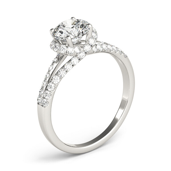 1.35 Ct Round Simulated Diamond Engagement Ring 14K Solid White Gold Size 8.5