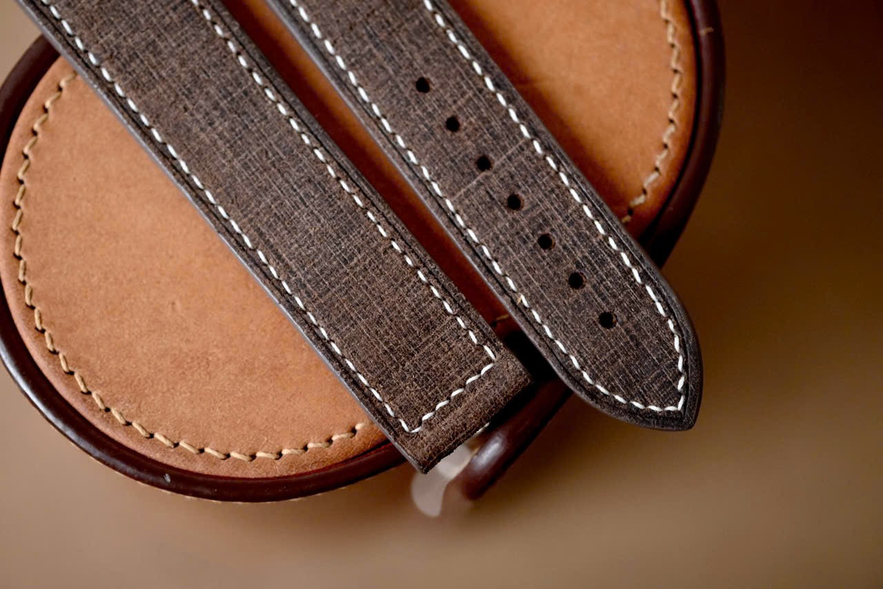 Handmade Mocha brown Babele watch strap watch band size 21/18 (or any size)