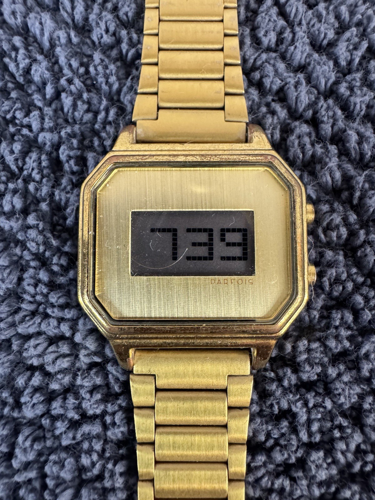Parfois Digital Watch Gold Tone Band Case & Face New Battery