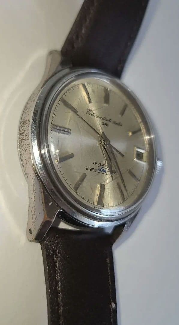 CITIZEN Auto Dater UNI Automatic 17J Vintage Mens Watch c.1964 Japan Working