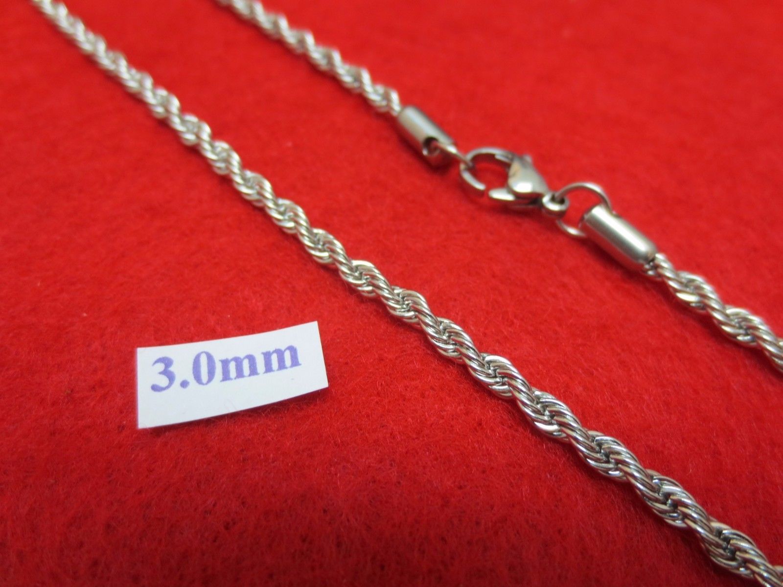 16″-30″ 2.5/3/4/5mm STAINLESS STEEL SILVER/ GOLD ROPE CHAIN NECKLACE USA SELLER