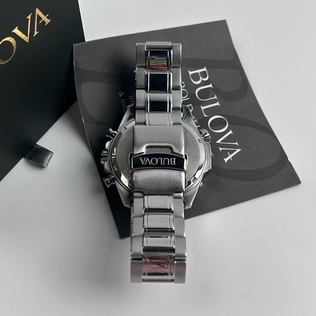 New Bulova Marine Star 96B256 Blue Dial Men’s Chronograph Quartz Watch 43 mm