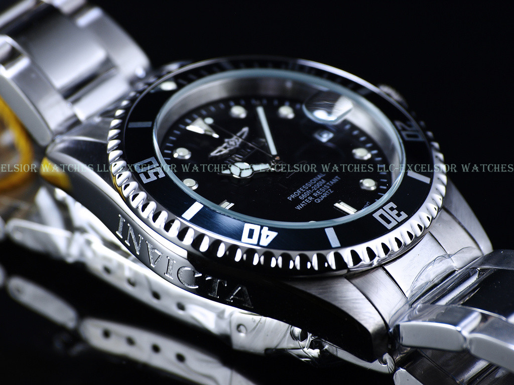 Invicta Men’s Original Coin Edge Bezel Pro Diver Quartz Blk Dial Watch