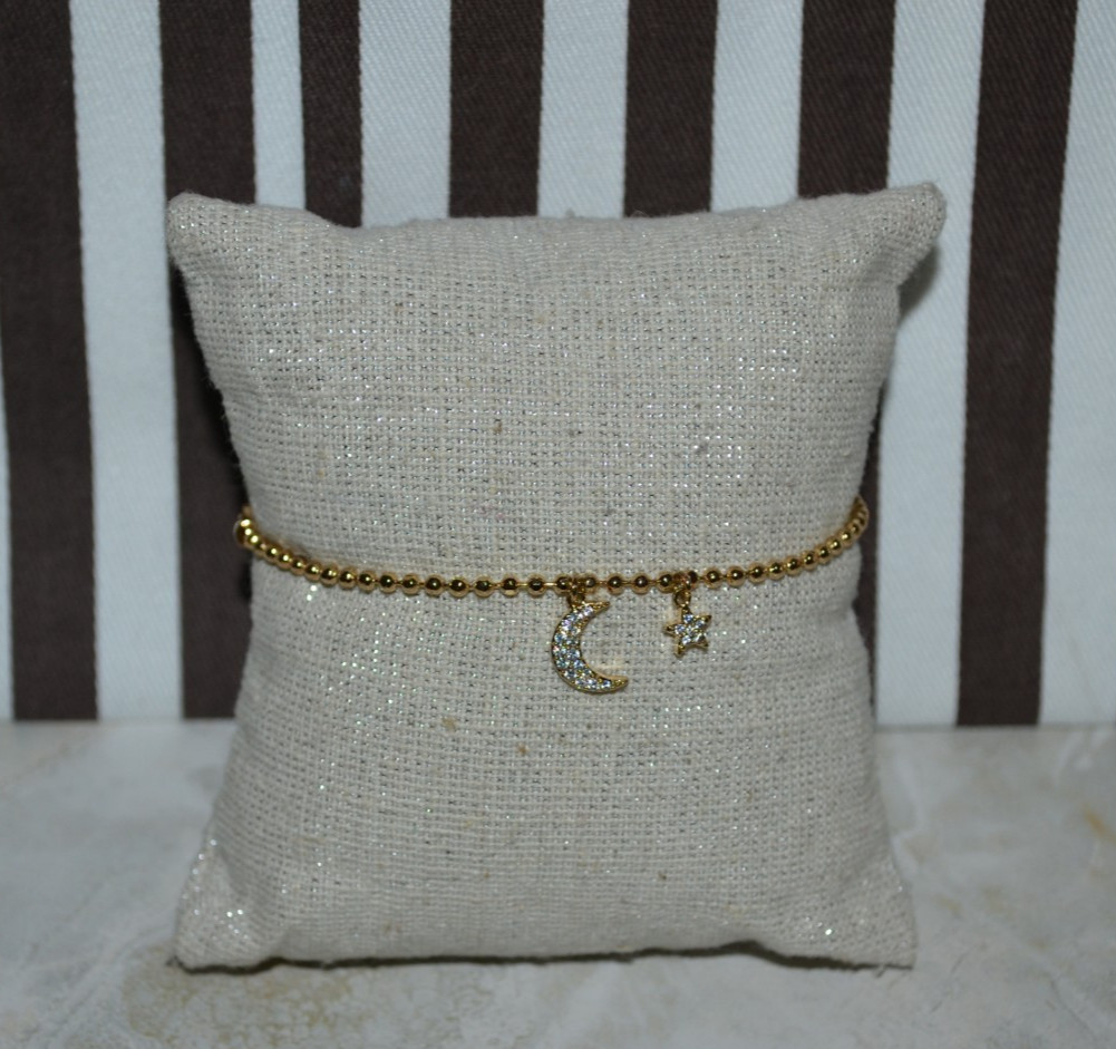 Henri Bendel Chain Bracelet with Star and Moon Charm