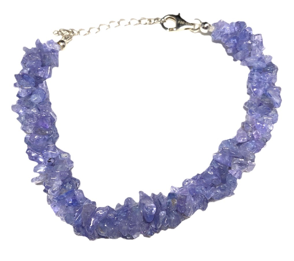 Sterling Silver 925 Amethyst Beaded Chain Bracelet 9.5-inches MA08