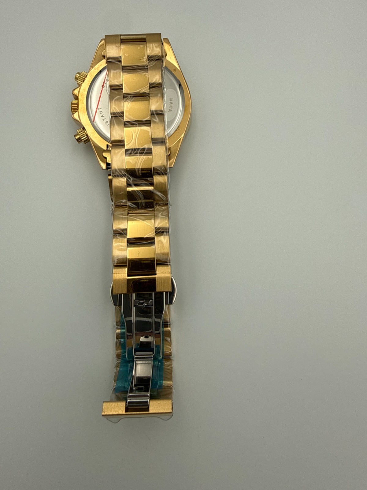 VEADONS 1985 Men’s Chronograph Watch – Gold Finish with Rainbow Crystal Bezel