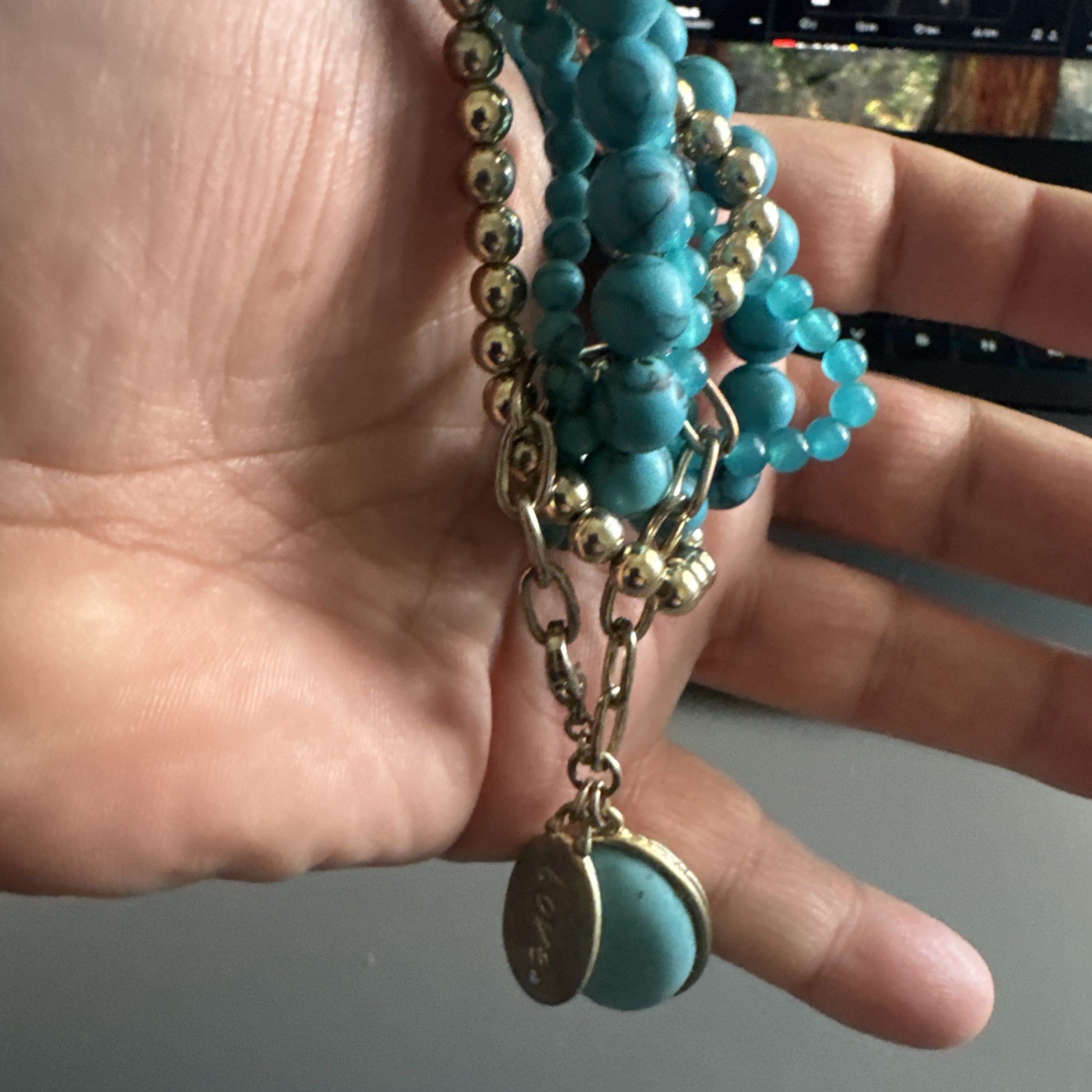 Multi-Bracelet Maribel Blue Aqua Color