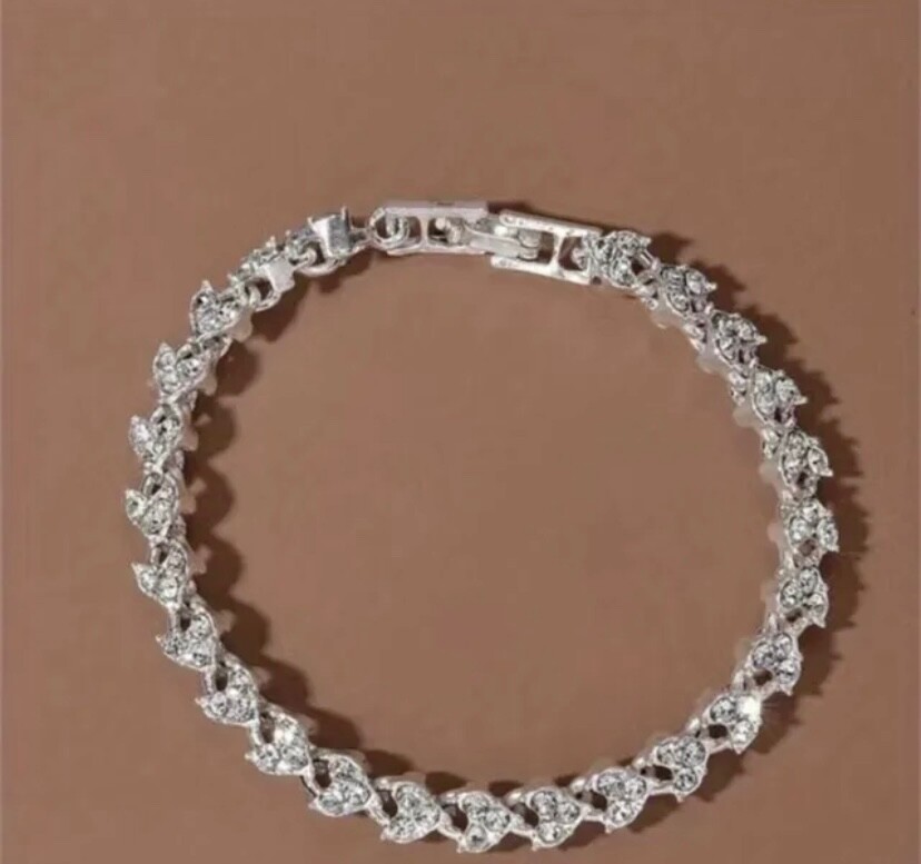Ladies Silver Diamonte Sparkle Bracelet