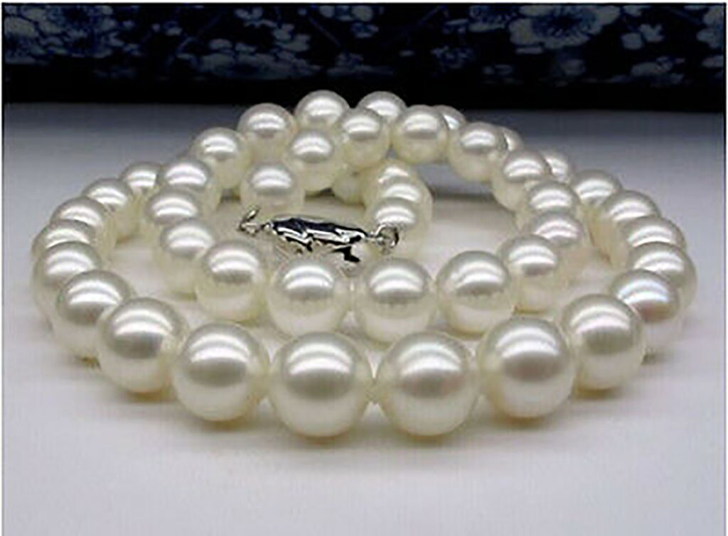 Natural 10-11mm South Sea Freshwater Real White Akoya Pearl Necklace 17-40”