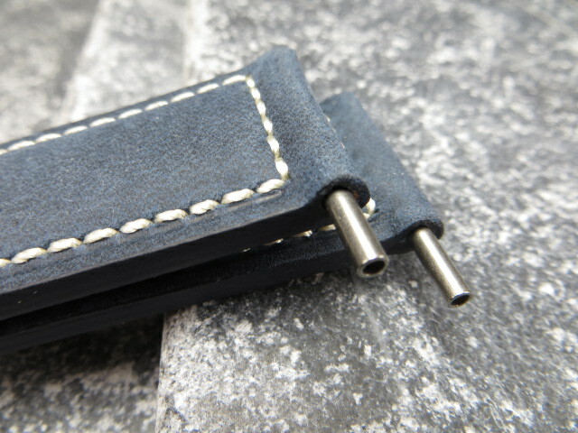 24mm Assolutamente Leather Strap Blue Tang Watch Band Tongue Buckle PANERAI