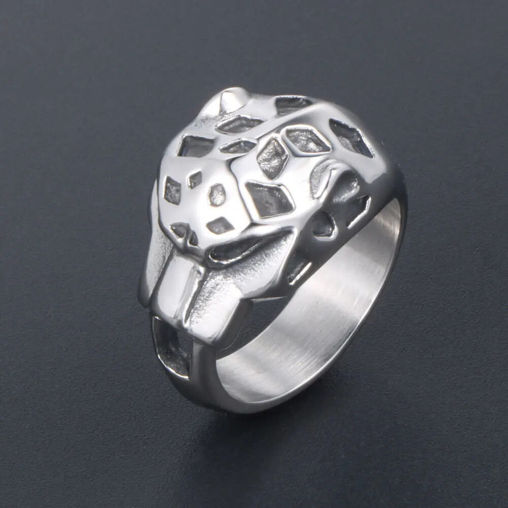 Personality Trend Animal Leopard Head Domineering Men’s Style Rings Size 7-12