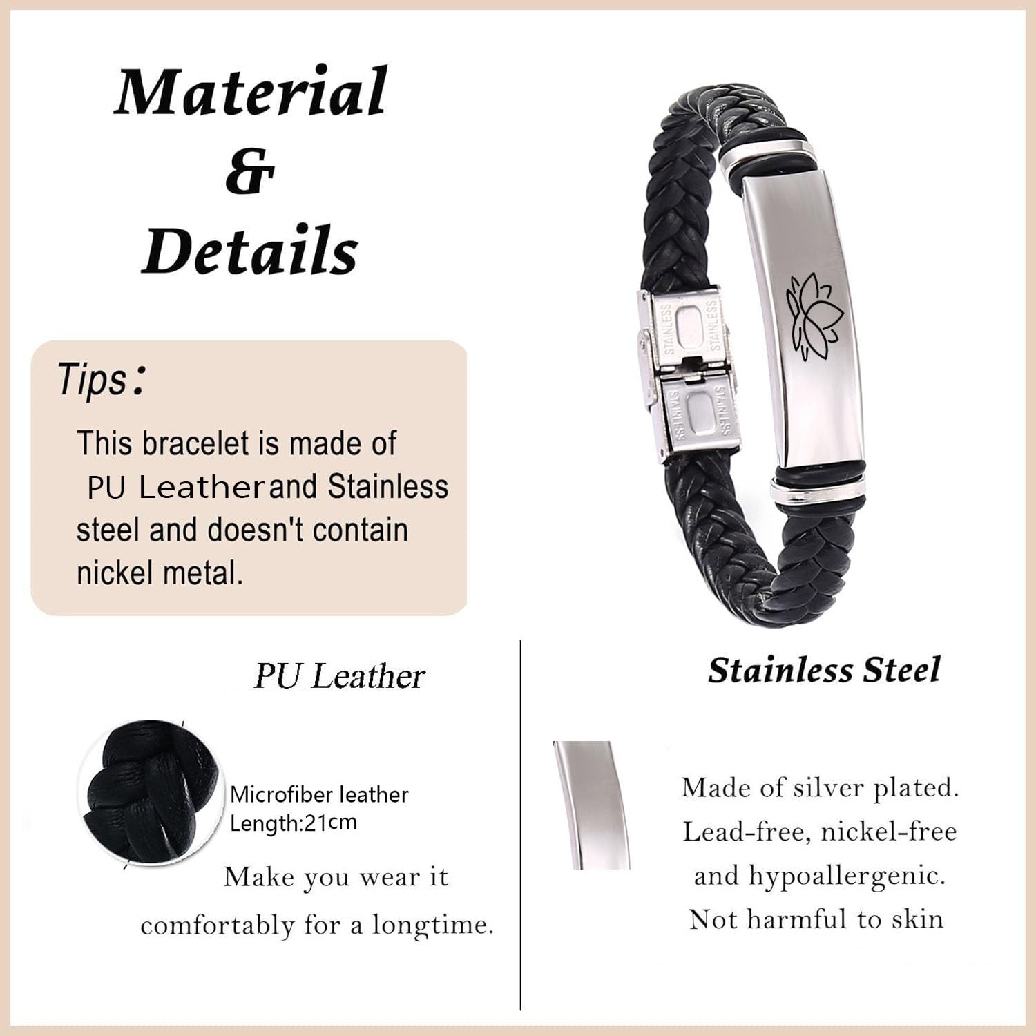 Inspirational Bracelet for Man Woman,Let Them Leather Bracelet Black Braided …