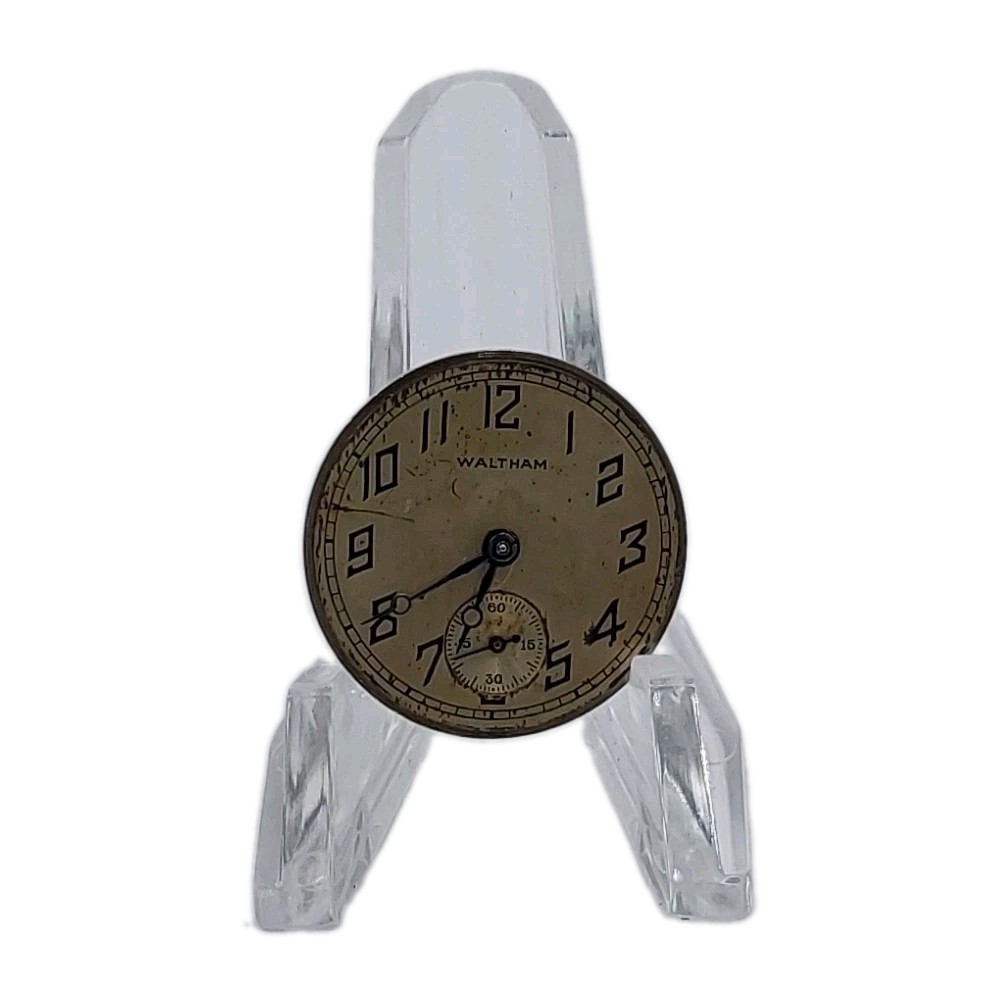 Waltham No 461 10L Movement Sunk Metal Dial Hands Watch Parts 2060
