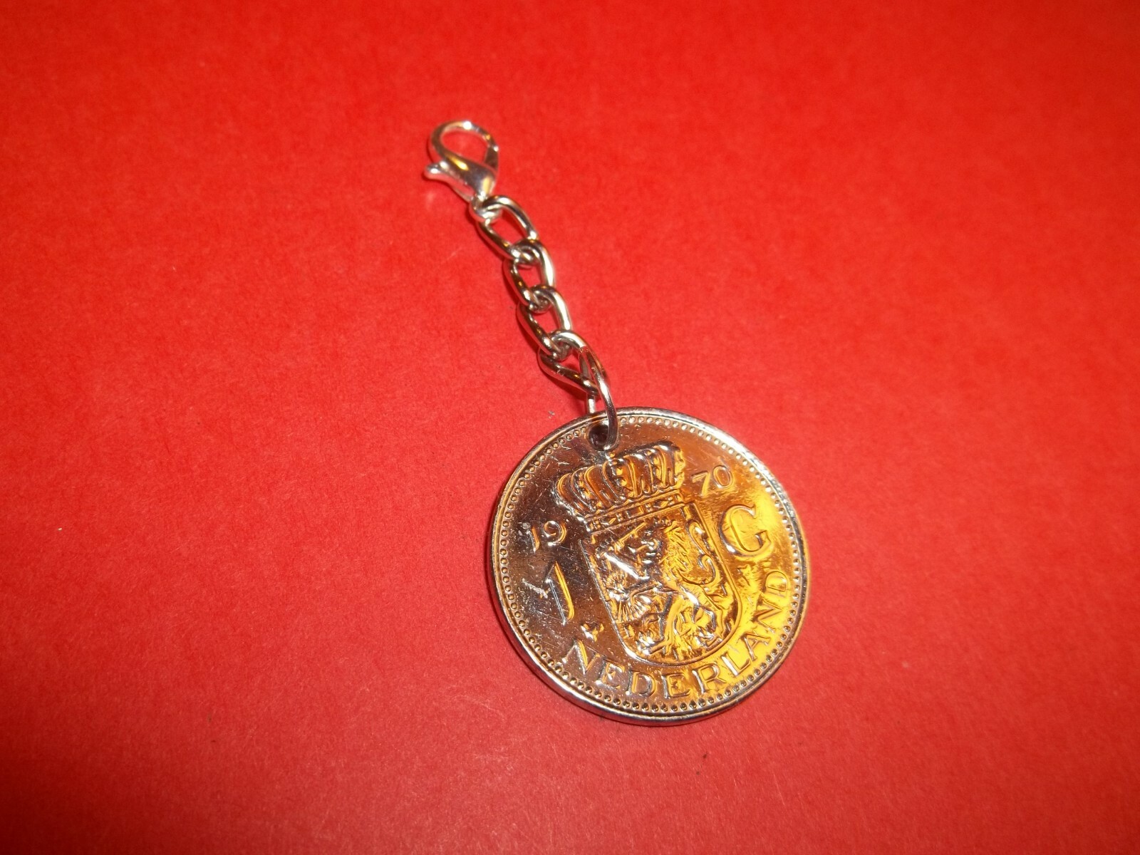 ONE GUILDER COIN – NETHERLANDS – PENDANT / CHARM – 1967 to 1980