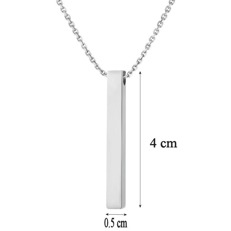 Personalised Necklace Custom Engraved Bar Name Date Pendant Christmas Gift Her