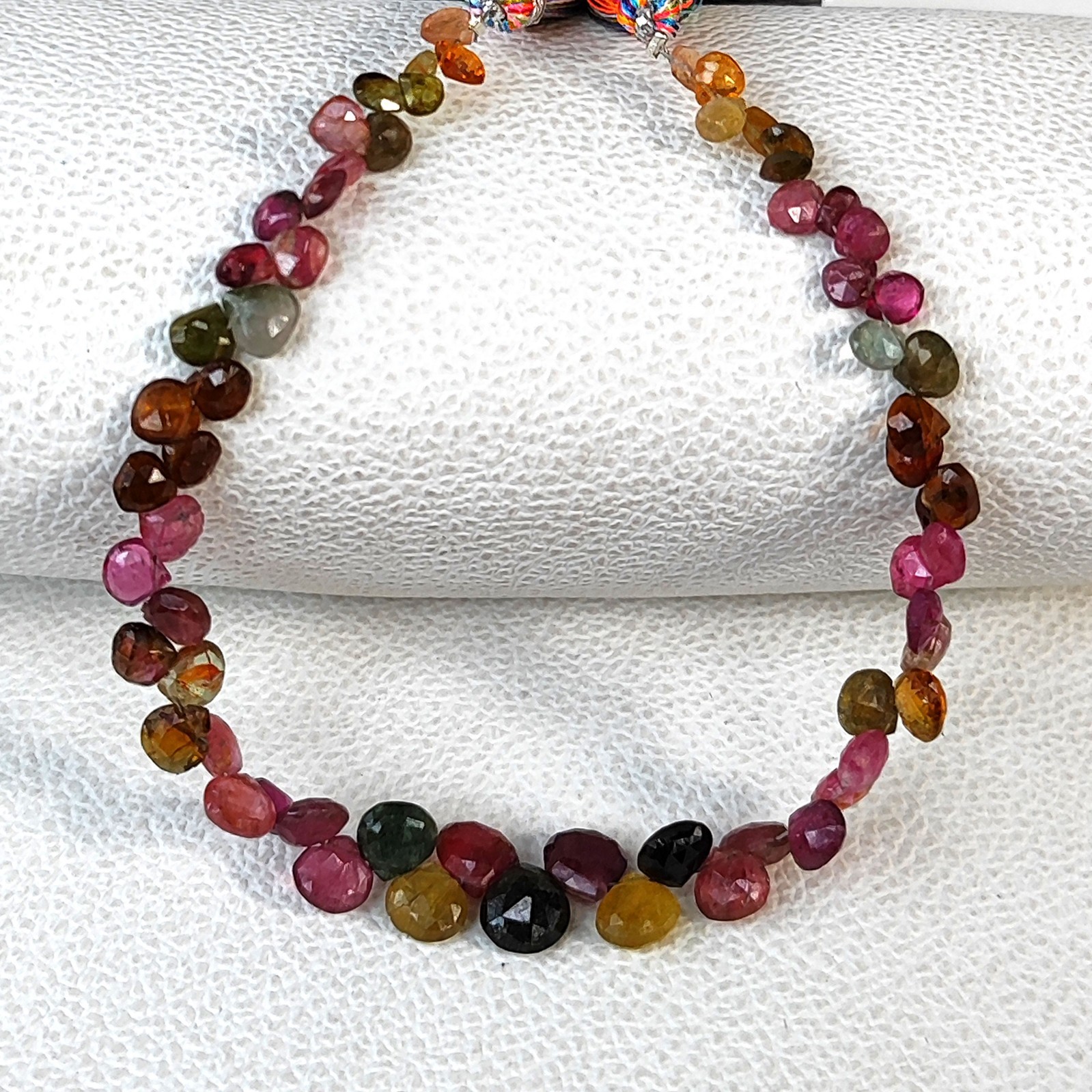 Brazilian Tourmaline 3-6 mm Faceted Heart Beads 8″ Strand Multicolor Gemstones