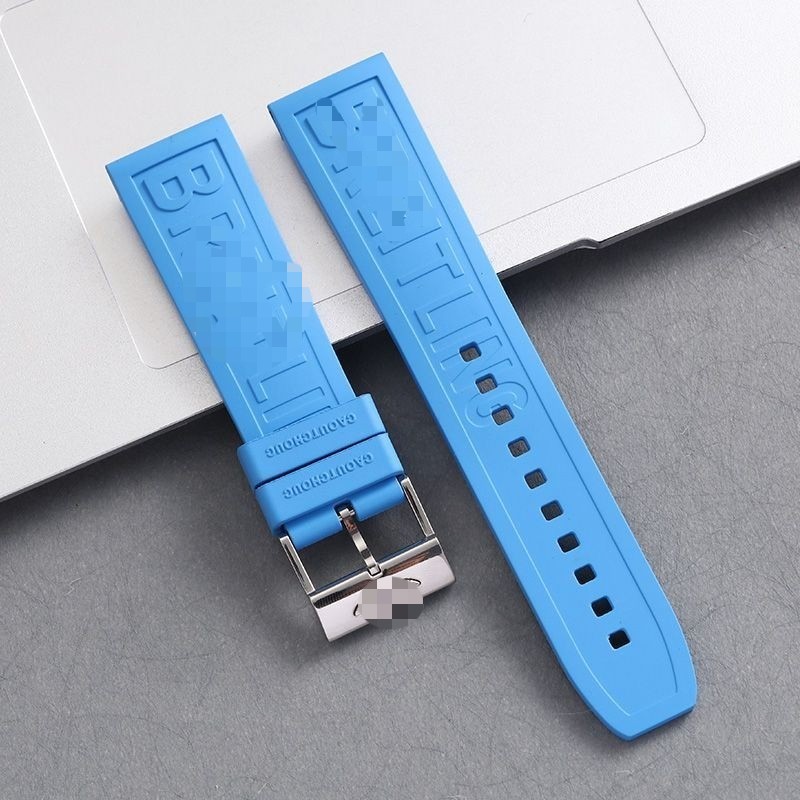 22 24mm rubber strap silicone suitable for Breitling Avenger orange blue