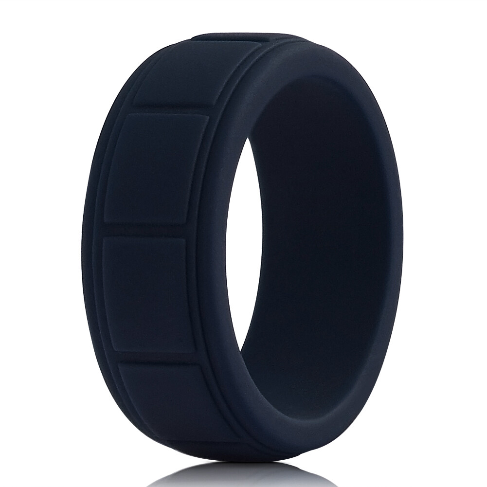 Medical Grade Silicone Wedding Ring Men’s Flex Fit Sport Rubber Band 8-13# Size