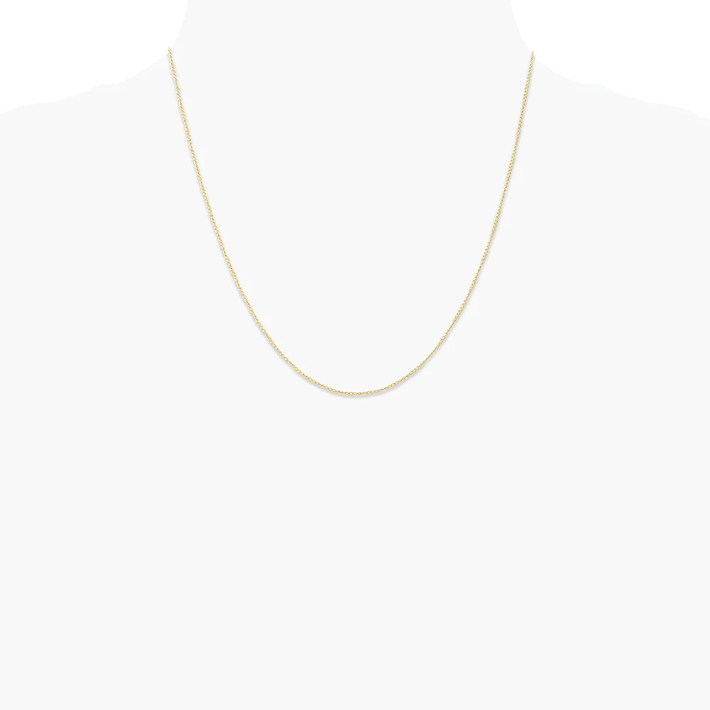 14K Yellow Gold .5 Mm Carded Curb Chain Necklace 16″-24″