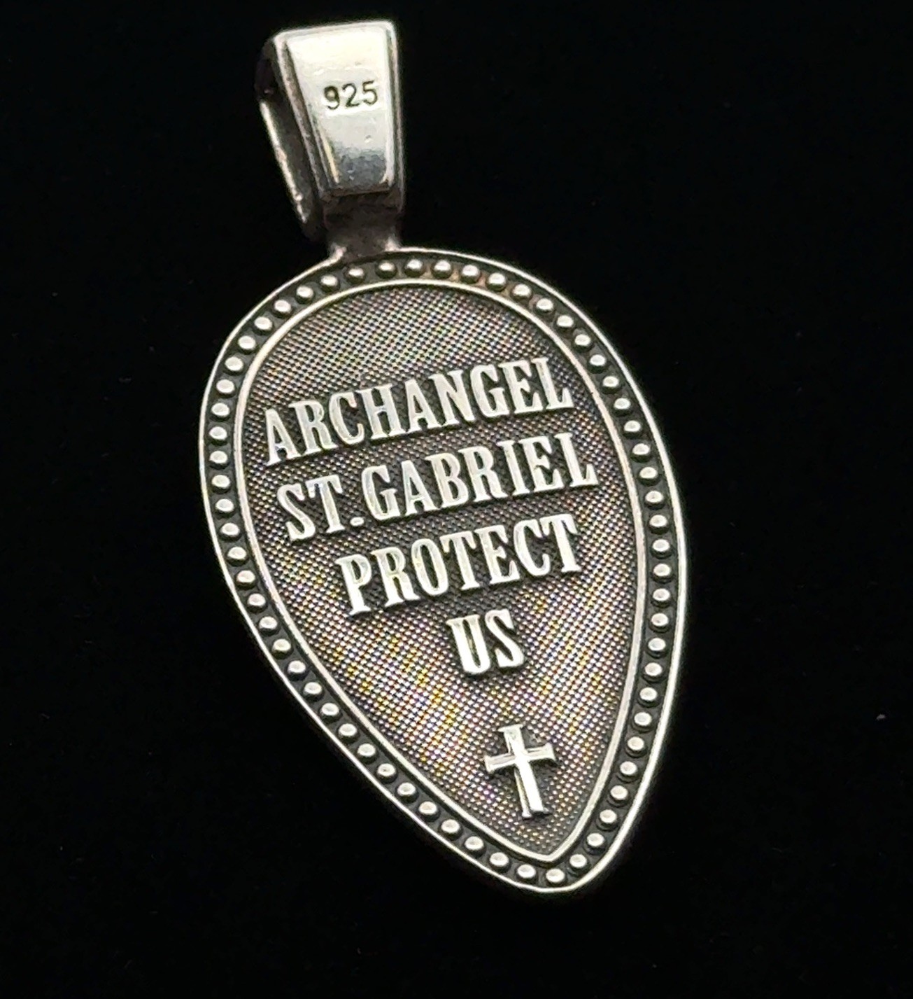 Venicebee St. Gabriel Archangel Protector 925 Sterling Silver Pendant, 9.6g