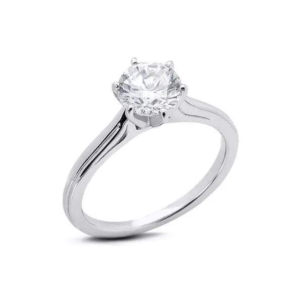 Solitaire Engagement Ring 18K Gold Classic 2.85 CT Round Lab-Grown Diamond G VS2