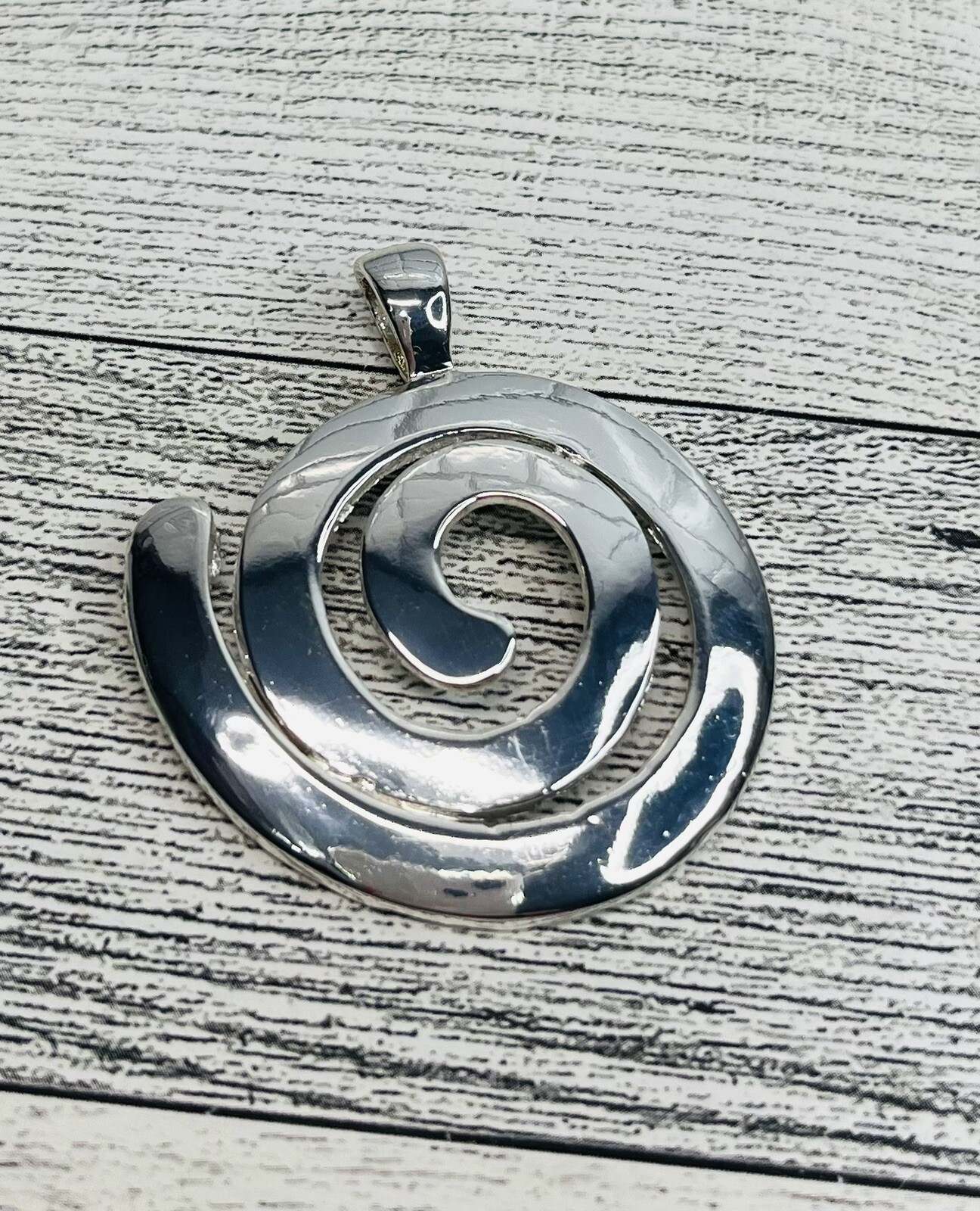 Silver Tone Large Circle Pendant Only