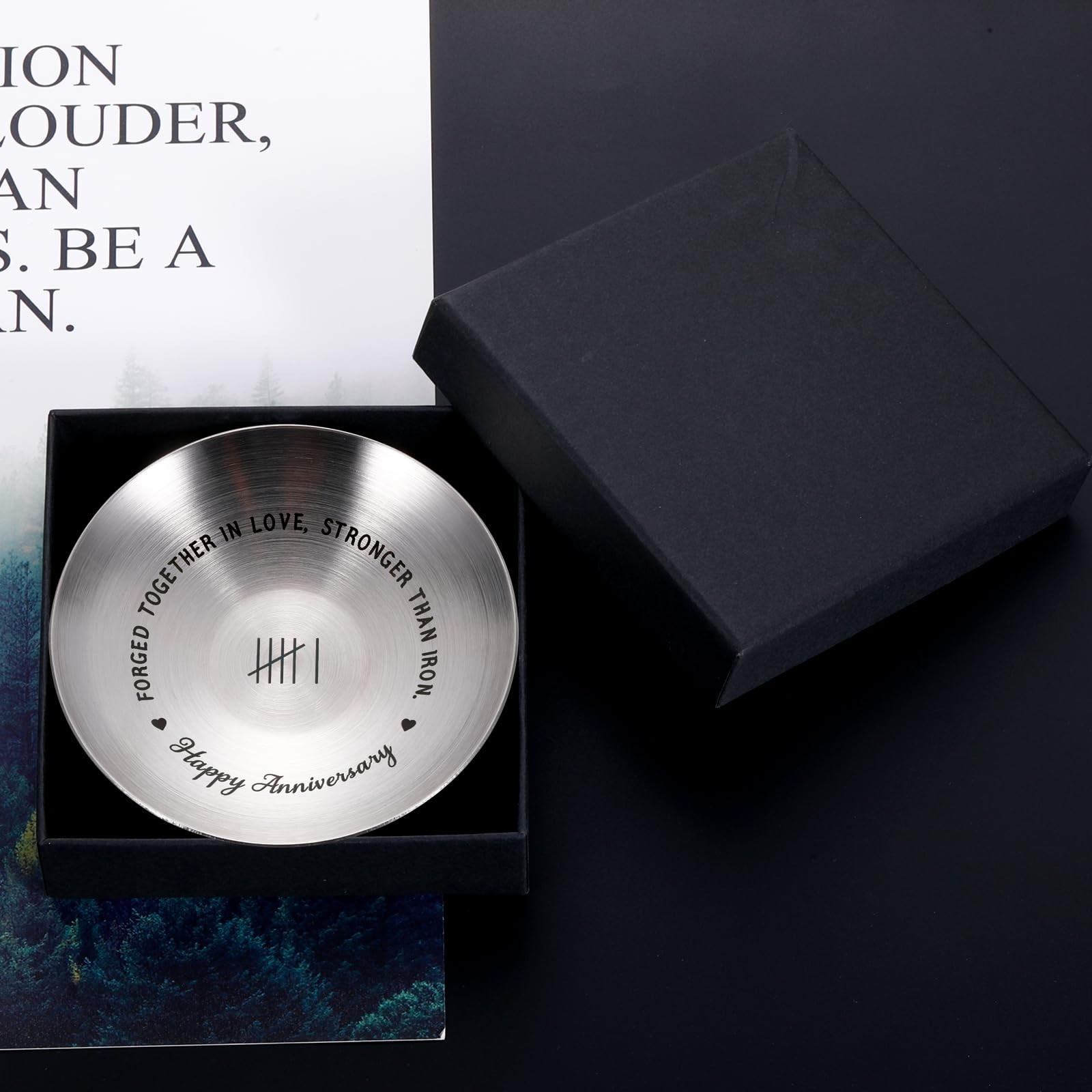 6th Anniversary Iron Gifts for Couples | Jewelry Tray, Ring Holder for Him & Her